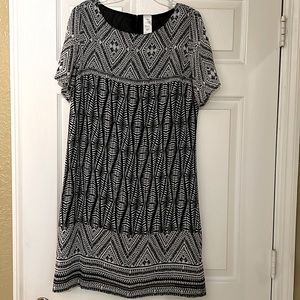Knee length, gray and black dress. Size M